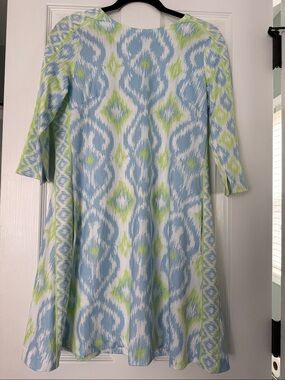 NWOT GRETCHEN SCOTT SWINGER DRESS KITT IKAT PERIWINKLE/LIME SIZE Small